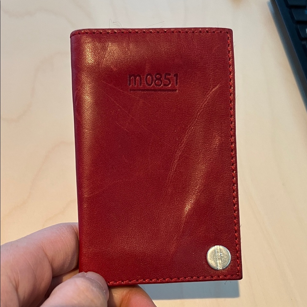 M0851 Red Leather Card Holder